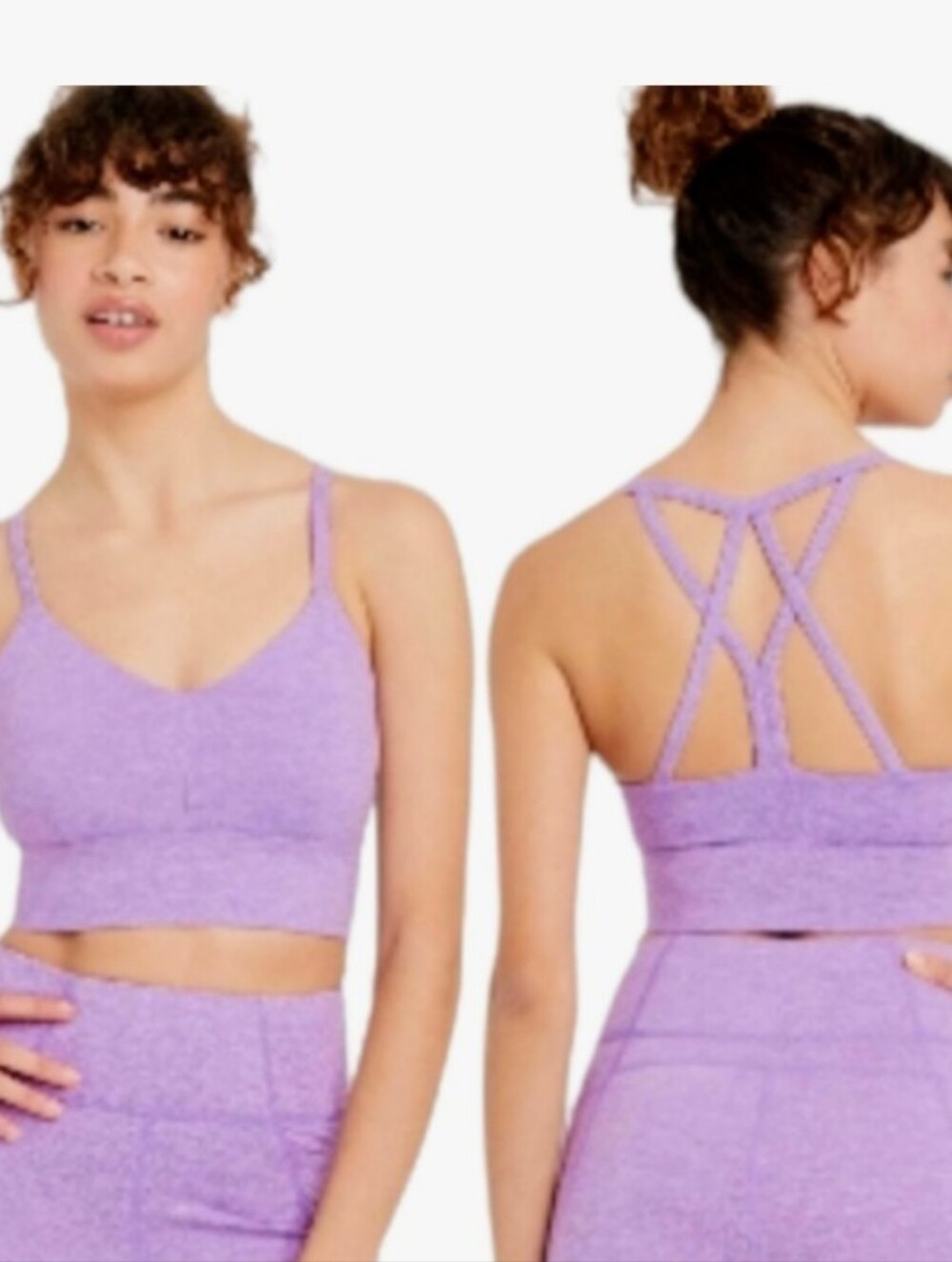 JoyLab Lavender Strappy Back Seamless Sports Bra SZ M/36C